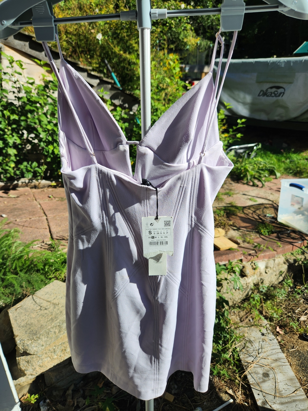 Zara Lilac Corset Bodycon Mini Dress Size S NWT 2993/332/655 - Picture 3 of 13